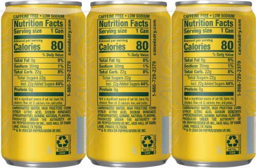 Canada Dry® Tonic Water Cans Perspective: back