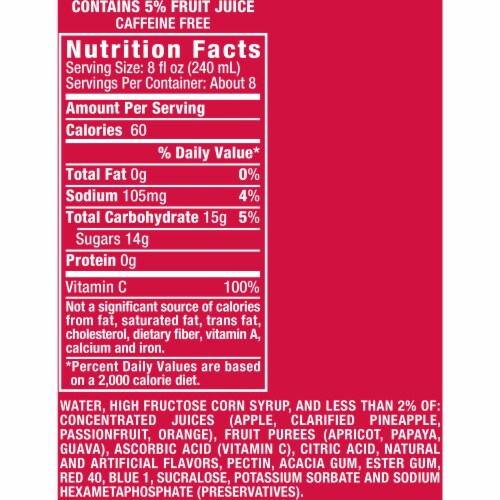 Hawaiian Punch Fruit Juicy Red Juice Drink Perspective: back