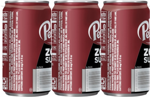 Dr Pepper® Zero Sugar Soda Cans Perspective: back
