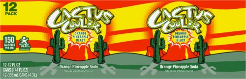Cactus Cooler Orange Pineapple Blast Soda Cans Perspective: back