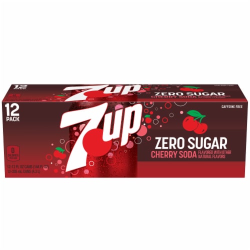 7UP Cherry Flavored Caffeine-Free Soda Cans Perspective: back