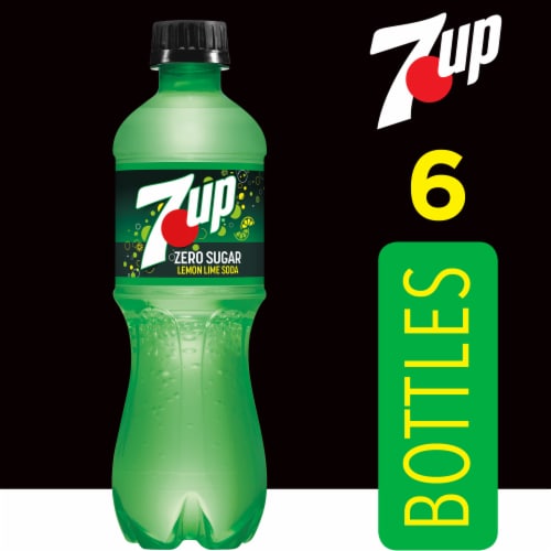 7UP Zero Sugar Lemon Lime Caffeine-Free Soda Bottles Perspective: back