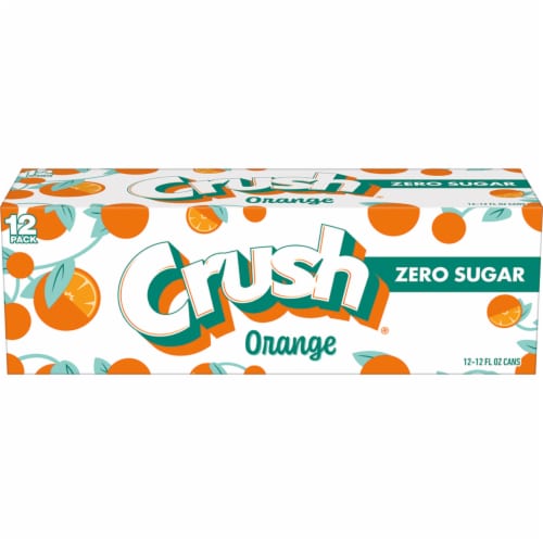 Crush® Caffeine Free Zero Sugar Diet Orange Soda Cans Perspective: back
