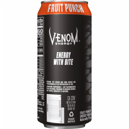 Venom Fruit Punch Energy Drink Perspective: back