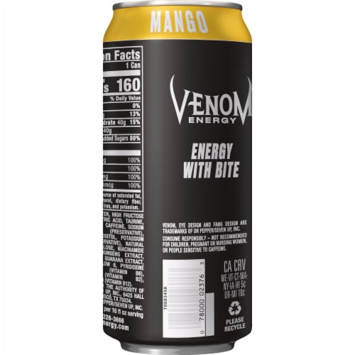 Venom Mango Energy Drink Perspective: back