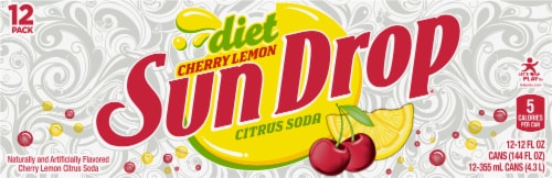 Sun Drop® Diet Cherry Lemon Citrus Soda Cans Perspective: back
