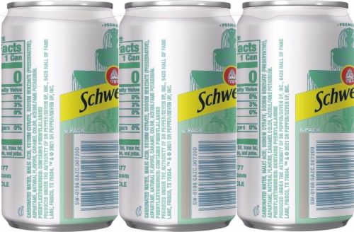 Schweppes® Diet Ginger Ale Mini Cans Perspective: back