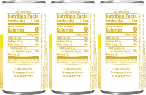 Schweppes® Diet Tonic Water Slim Cans Perspective: back