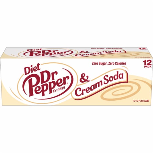Dr Pepper & Cream Diet Soda Cans Perspective: back