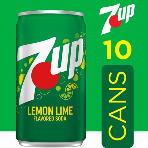 7UP Lemon Lime Caffeine-Free Soda Mini Cans Perspective: back