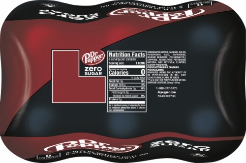 Dr Pepper® Zero Sugar Soda Bottles Perspective: back
