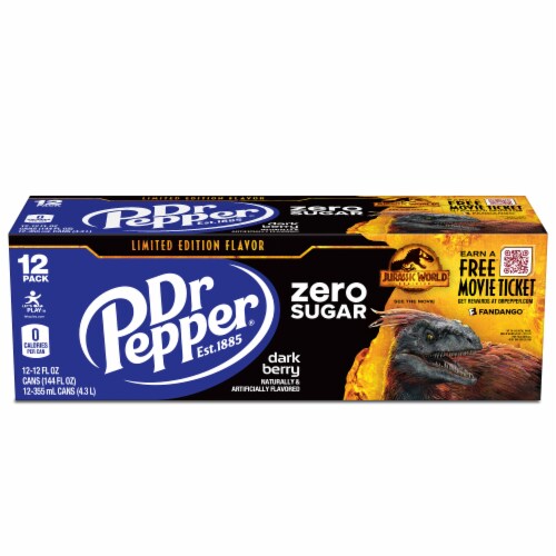 Dr Pepper Dark Berry Zero Sugar Soda Cans Perspective: back