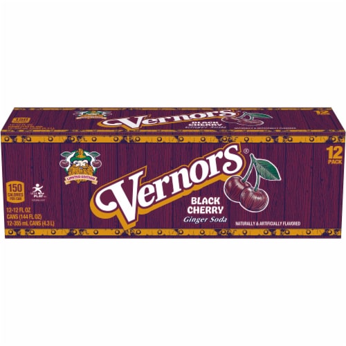 Vernors® Black Cherry Soda Cans Perspective: back
