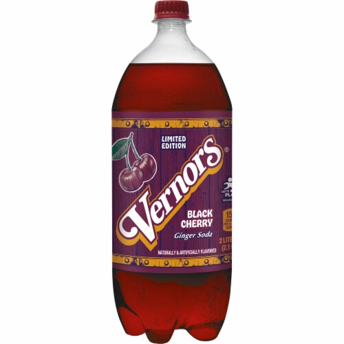 Vernors® Black Cherry Soda Bottle Perspective: back