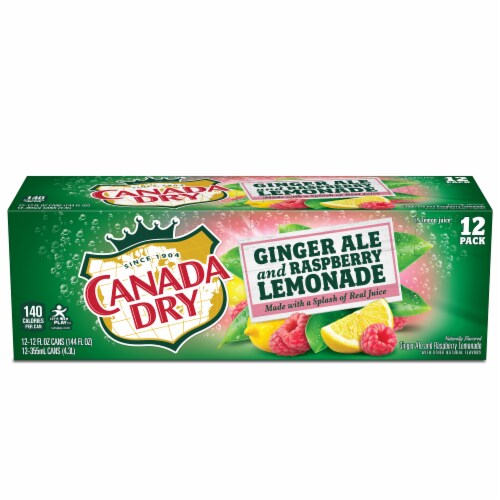 Canada Dry® Ginger Ale and Raspberry Lemonade Soda Cans Perspective: back