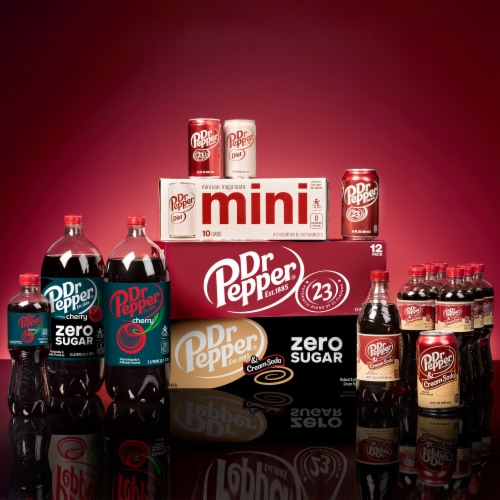 Dr Pepper® Strawberries and Cream Zero Sugar Soda Cans Perspective: back
