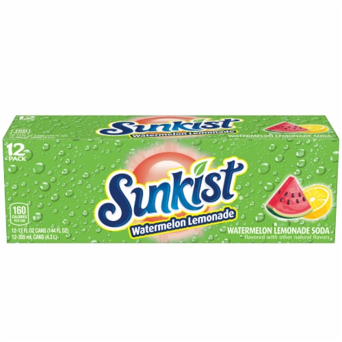 Sunkist Watermelon Lemonade Soda Cans Perspective: back