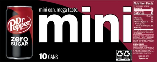 Dr Pepper® Zero Sugar Soda Cans Perspective: back