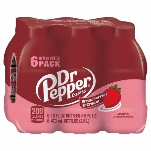 Dr Pepper Strawberries and Cream Soda Bottles Perspective: back