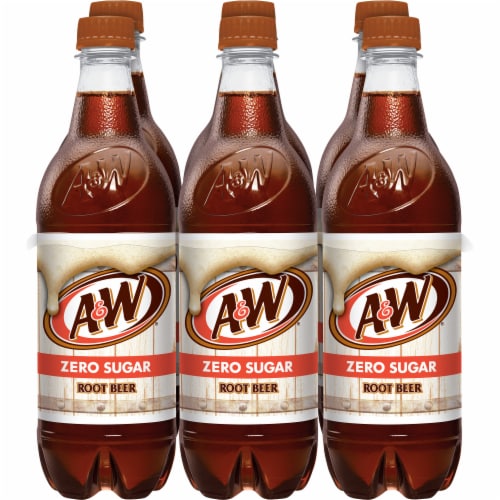 A&W® Root Beer Zero Sugar Soda Bottles Perspective: back