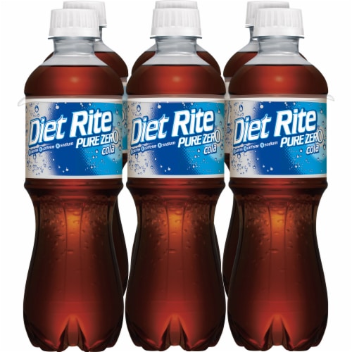 Diet Rite Pure Zero Cola Soda Bottles Perspective: back
