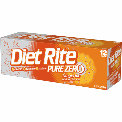 Diet Rite Pure Zero Tangerine Soda Cans Perspective: back