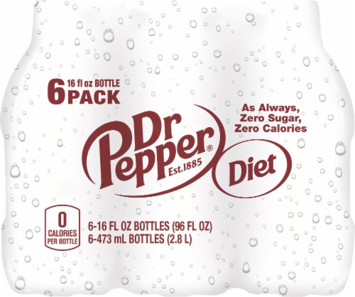 Diet Dr Pepper Soda Bottles Perspective: back