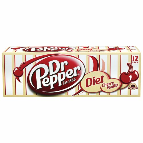 Dr Pepper Diet Cherry Vanilla Soda Cans Perspective: back