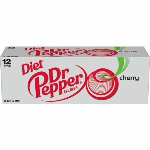 Dr Pepper Diet Cherry Soda Cans Perspective: back