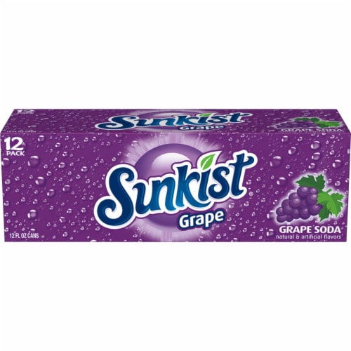 Sunkist Grape Soda Cans Perspective: back