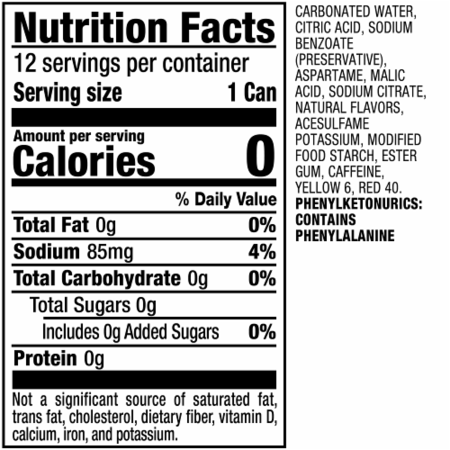 Sunkist® Orange Zero Sugar Soda Cans Perspective: back