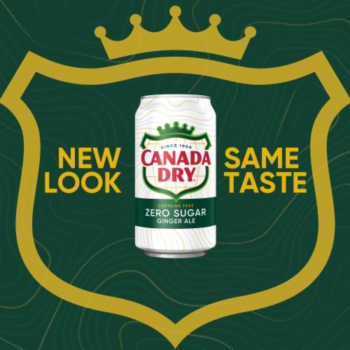 Canada Dry Zero Sugar Ginger Ale Caffeine Free Soda Cans Perspective: back