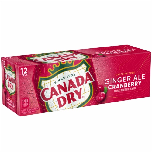 Canada Dry Cranberry Ginger Ale Soda Cans Perspective: back