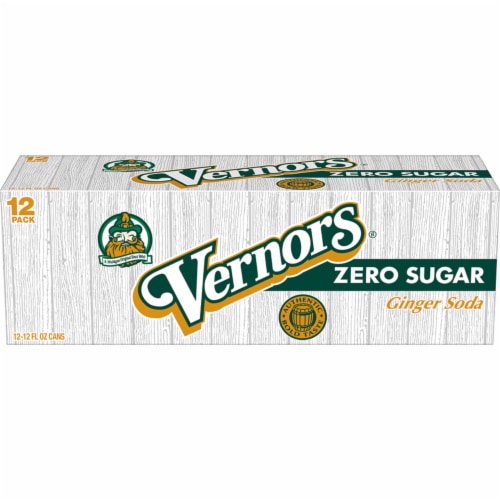 Vernors® Ginger Zero Sugar Soda Cans Perspective: back