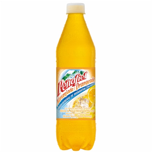 Peñafiel Naranjada Flavored Mineral Spring Bottled Water Perspective: back