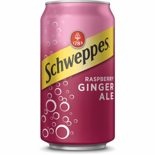 Schweppes® Raspberry Ginger Ale Soda Cans Perspective: back