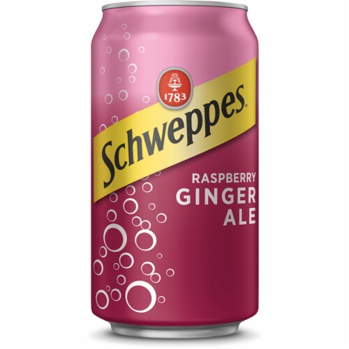 Schweppes® Raspberry Ginger Ale Soda Cans Perspective: back