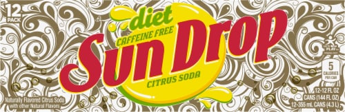 Sun Drop Diet Caffeine Free Citrus Soda Cans Perspective: back