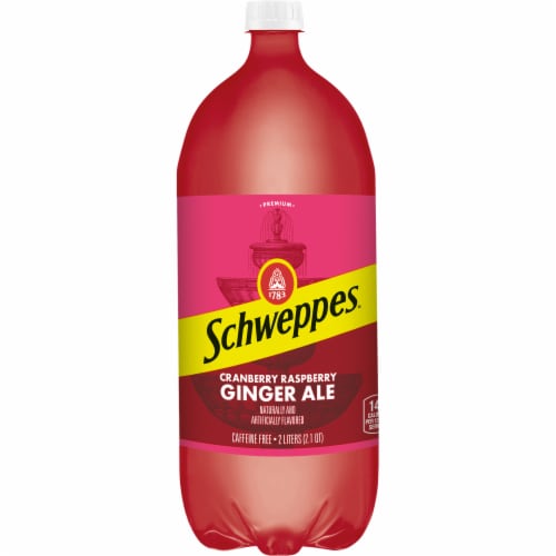 Schweppes® Cranberry Raspberry Ginger Ale Soda Bottle Perspective: back