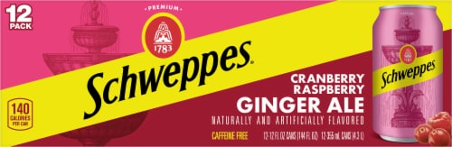 Schweppes® Cranberry Raspberry Ginger Ale Cans Perspective: back