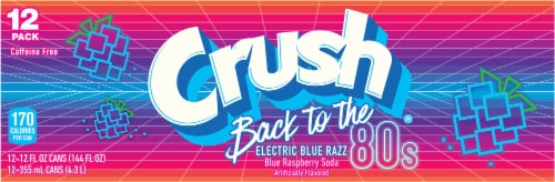 Crush® Back To The 80's Electric Blue Razz Soda Cans Perspective: back