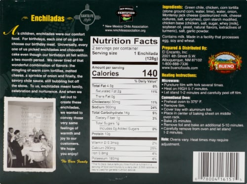 Bueno Green Chile Chicken Enchiladas 2 Count Perspective: back