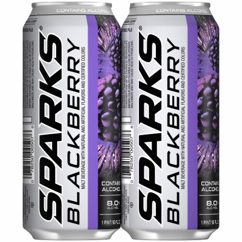 Sparks Blackberry Malt Flavored Hard Beverage Perspective: back