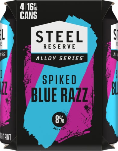 Steel Reserve Alloy Series® Spiked Blue Razz Malt Flavored Hard Beverage Perspective: back