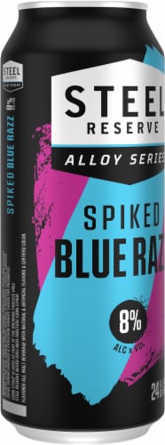 Steel Reserve Alloy Series Spiked Blue Razz Malt Flavored Hard Beverage Single Can Perspective: back