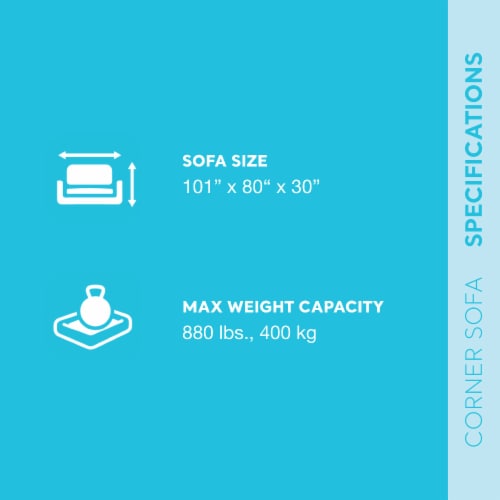 Intex Inflatable Corner Living Room Air Mattress Sectional Sofa Couch, Beige Perspective: back