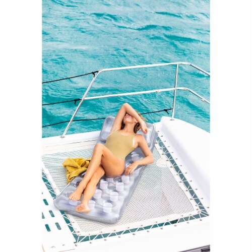 Intex 58894EP 18-Pocket French Mattress Suntanner Pool Lounger Float w/ Headrest Perspective: back