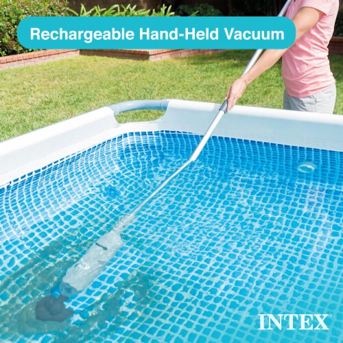 Intex Rechargeable Handheld Above Ground Pool Vacuum Cleaner with 2