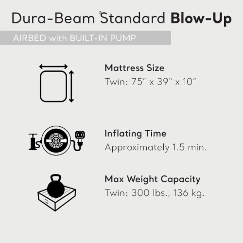 Intex Dura Pillow Rest Classic Blow Up Mattress Air Bed with Built