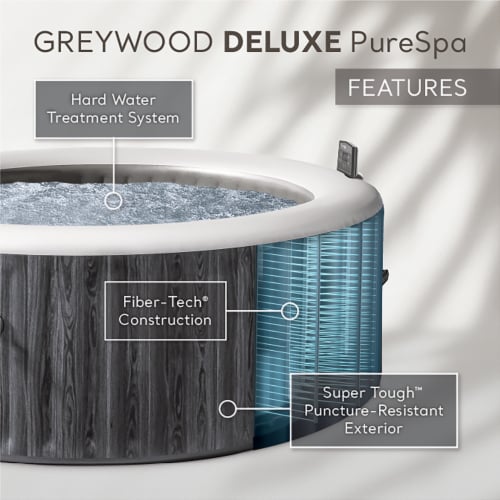 Intex PureSpa Plus 6 Person Portable Inflatable Round Hot Tub Spa with